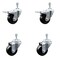 Service Caster 3 Inch SS Hard Rubber Swivel 3/8 Inch Threaded Stem Caster Lock Brake SCC, 2PK SCC-SSTSTTL20S314-HRS-381615-2-S2 - alternate 3